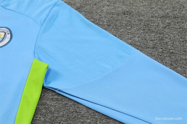 24/25 Manchester City Sky Blue Half Zipper Jacket+Long Pants - Image 13