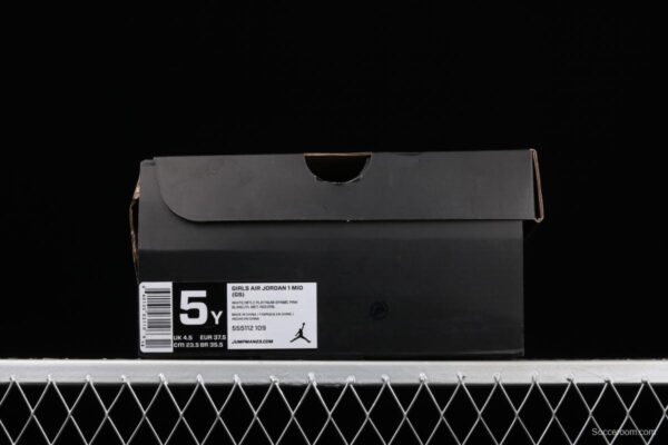 Air Jordan 1 Mid GS Silver Powder Zhongbang Basketball shoes 555112-109 - Image 11