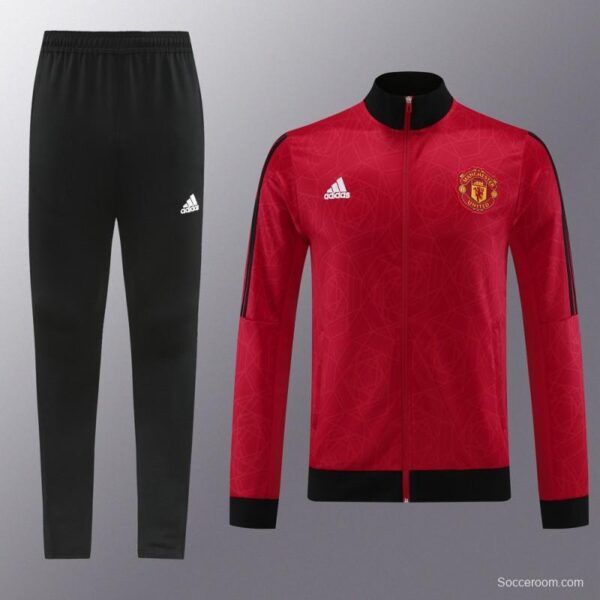 23/24 Manchester United Red Full Zipper Jacket+Pants - Image 14