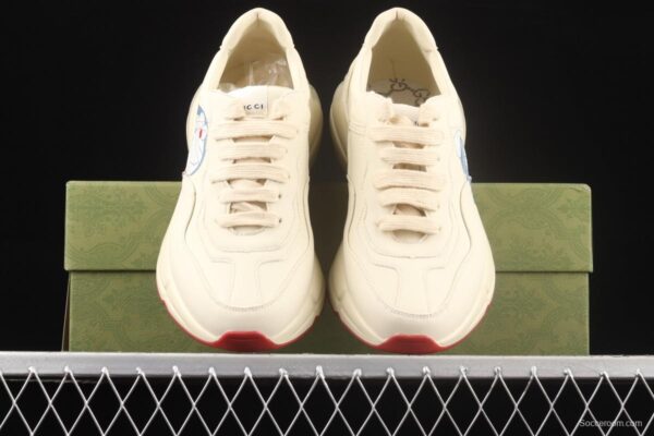Gucci Rhyton Vintage Trainer Sneaker Gucci daddy 5D leather horn retro jogging daddy shoes DRW009522 - Image 11