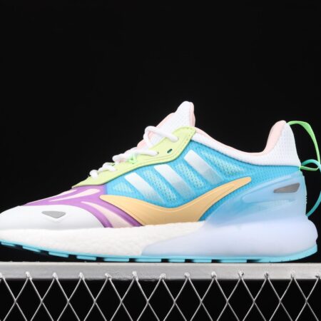 Adidas ZX 2K Boost 2.0 GZ7502 2021 Summer New Clover Popcorn vintage running shoes