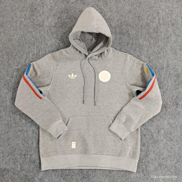 2024 Colombia 100th Black/Navy/Grey/Beige/White Hoodie With Golden Badge - Image 9
