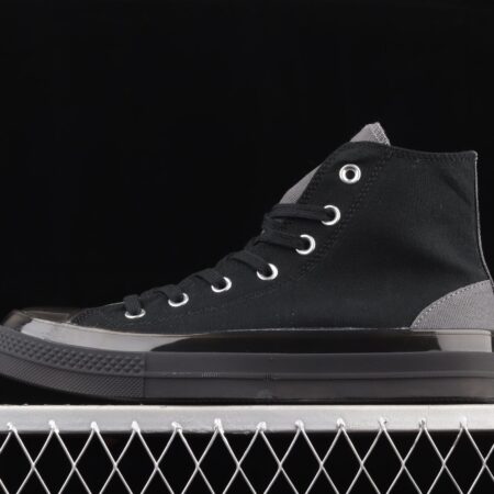 Converse Chuck Taylor All Star CX neutral crystal jelly soles all black canvas high upper shoes 172470C