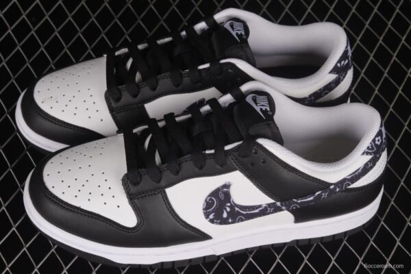 NIKE SB DUNK Low Black Paisley Black and White Panda Cashew Flower SB Buckle Shredded Backboard Fashion Casual Sneakers DH4401-100 - Image 10