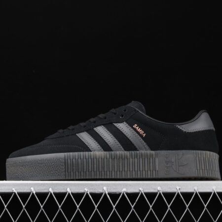 Adidas Sambarose G54523 clover retro frosted black thick soles high board shoes