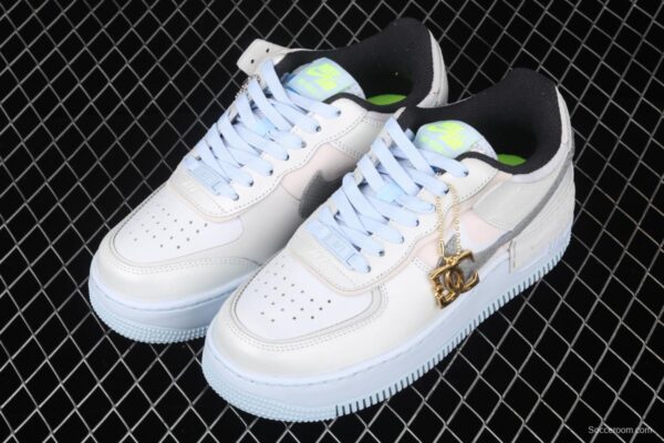 NIKE Air Force 1 ShAdidasow light weight heightened low-top 100-board shoes CV3027-001 - Image 10