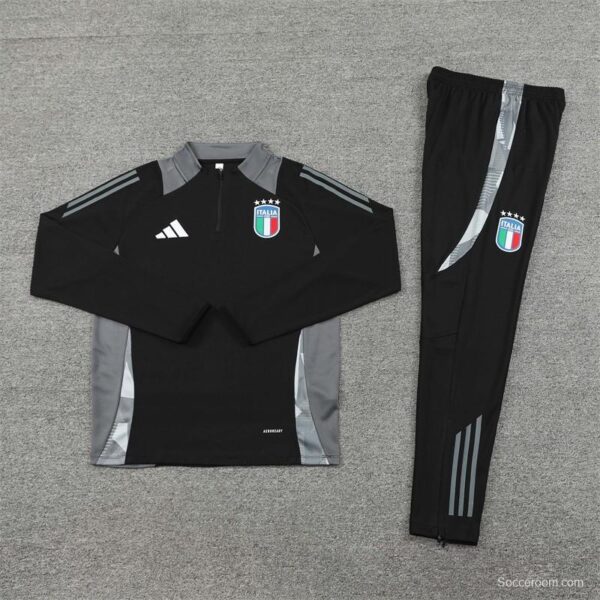 2024 Italy Black Half Zipper Jacket+Long Pants - Image 14