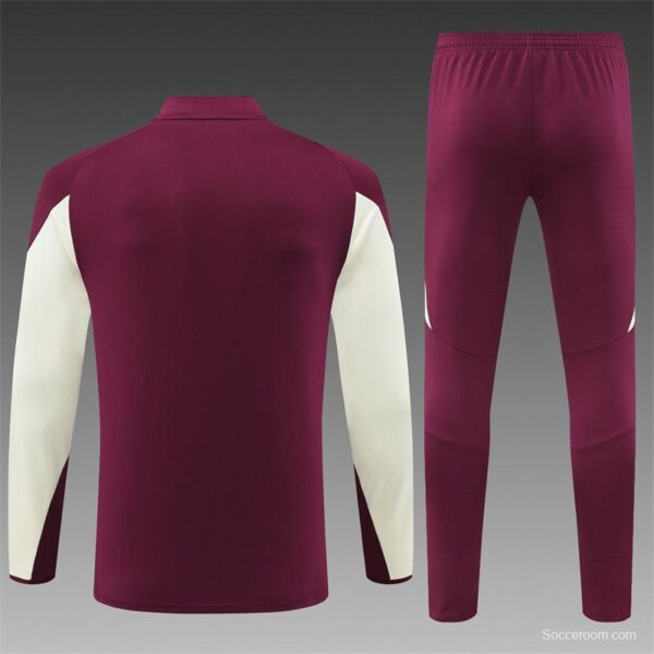 24/25 Bayern Munich Wine Half Zipper Jacket+Long Pants - Image 15