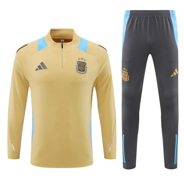 2024 Argentina Golden Half Zipper Jacket+Long Pants - Image 19