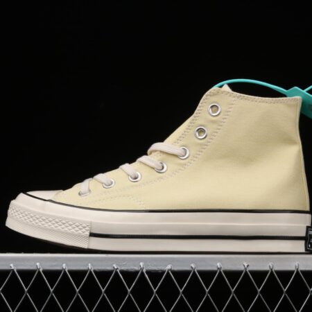 Converse 70s spring new color environmental protection cream yellow high top leisure board shoes 170795C