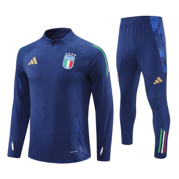2024 Italy Navy Half Zipper Jacket+Long Pants - Image 17