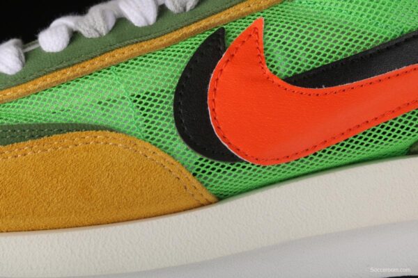 Sacai x NIKE LVD Waffle Daybreak co-signed catwalk style net gauze leather splicing double hook Swoosh running shoes BV0073-300 - Image 3