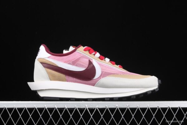Sacai x NIKE LVD Waffle Daybreak co-signed catwalk style net gauze leather splicing double hook Swoosh running shoes BV0073-700 - Image 13
