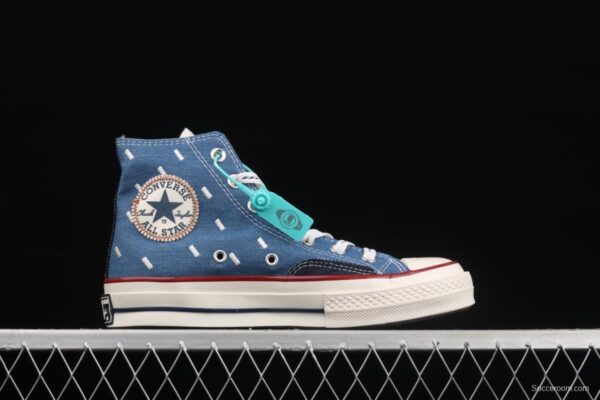 Converse Chuck 70s denim electric embroidered high-top casual board shoes 171064C - Image 16