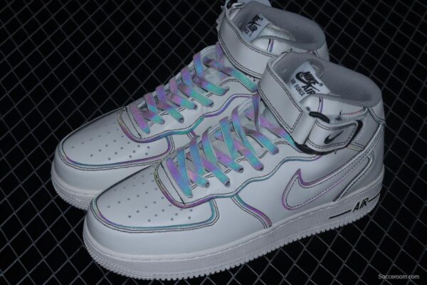 NIKE Air Force 1x 07 Mid laser rice white 3M reflective medium side leisure sports board shoes AQ2898-008 - Image 8