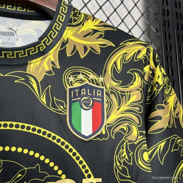 2024 Italy x Versace Gold/Black Special Jersey - Image 6