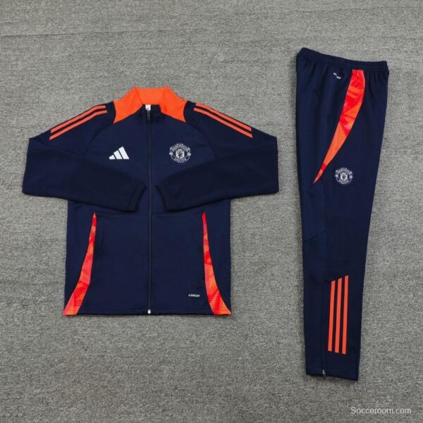 24/25 Manchester United Navy/Orange Full Zipper Jacket +Long Pants - Image 13