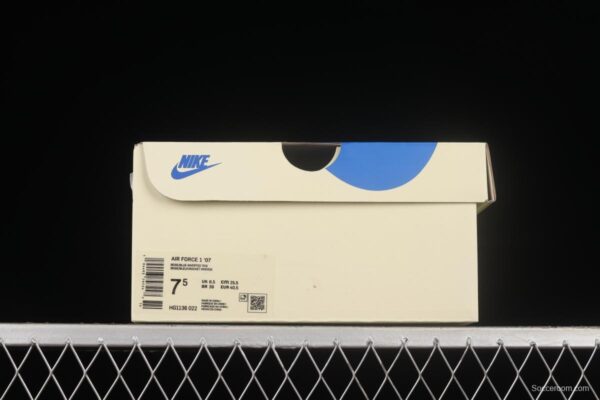 NIKE Air Force 1'07 Beige Blue Barb Low Top Casual Sneakers HG1136-022 - Image 11