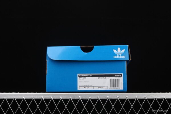 Adidas Sambarose W FV7420 clover retro head layer all white lace thick soles raised board shoes - Image 9
