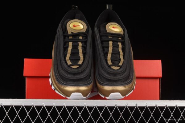 NIKE Air Max 97 SE bullet black gold matching air cushion running shoes AQ4137-200 - Image 12
