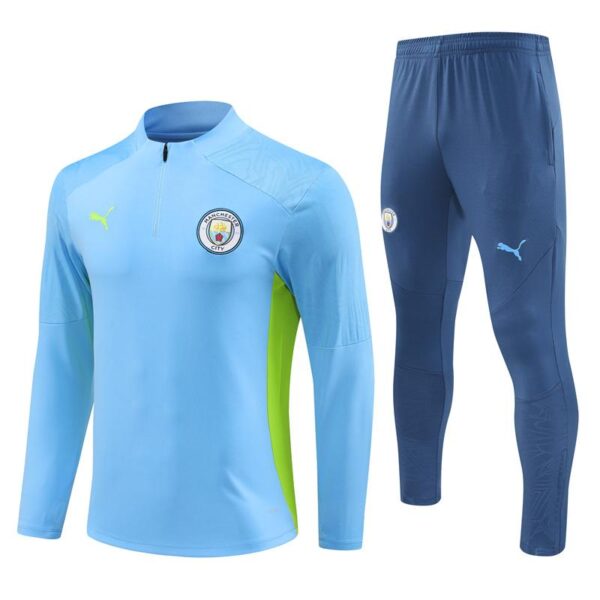 24/25 Manchester City Sky Blue Half Zipper Jacket+Long Pants - Image 19