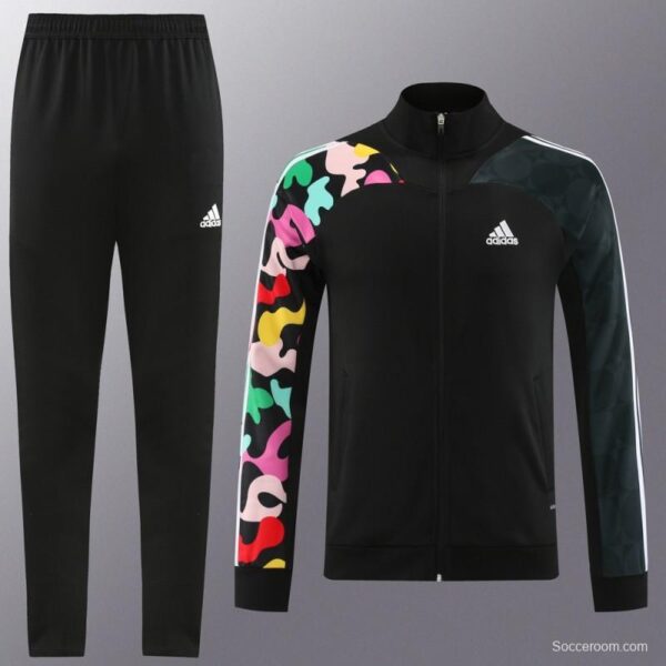 2023 Adidas Black Full Zipper Jacket With Colorful Sleeve+Pants - Image 18