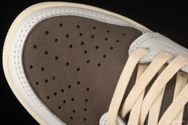 Travis Scott x Air Jordan 1 Low OG Reverse Mocha reverse Mocha Brown and White Barb Co-branded Leisure Sports Basketball shoes DM7866-162 - Image 9