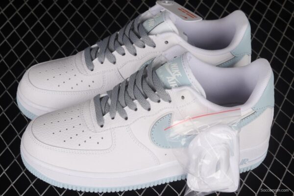 NIKE Air Force 1'07 Low SU19 White Blue 3M Reflective Low Top Casual Sneakers AQ2566-201 - Image 11