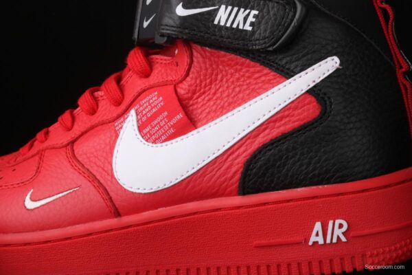 NIKE Air Force 1 Mid'07 Lv8 red and black OW letter casual board shoes 804609-605 - Image 6