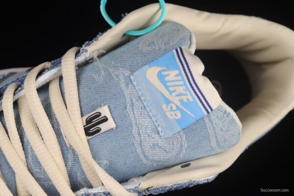 Circlecustom x NIKE DUNK Low co-branded custom cashew denim low-top skateboard shoes BQ6817-168 - Image 8