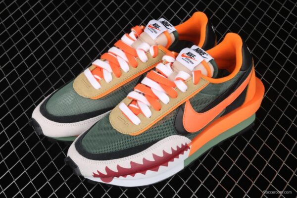 BAPE Shark Mouth x Sacai x NIKE LVD Waffle Daybreak co-signed catwalk style double hook Swoosh running shoes BV0073-007 - Image 9