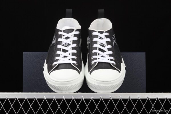Authentic Dior B23 Oblique Low Top Sneakers Dior CD ghosting low upper board shoes 3SH118YJR 063 White/Black - Image 12