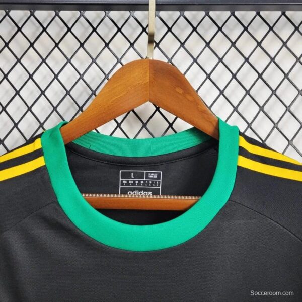 2024 Jamaica Adicolor Classics 3 Stripes Black T-Shirt - Image 7