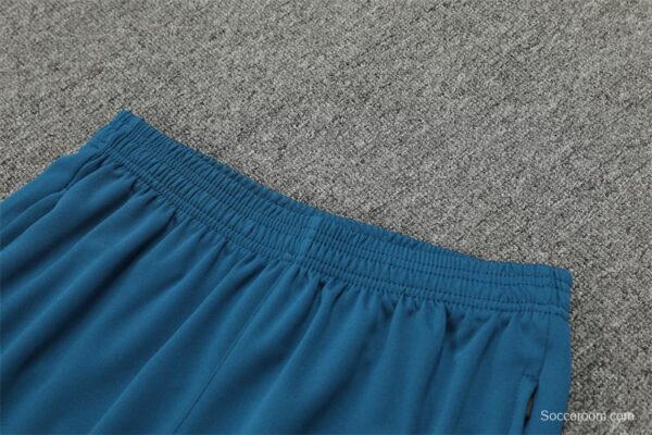 24/25 Olympique Marseille Blue Grid Half Zipper Jacket+Long Pants - Image 7