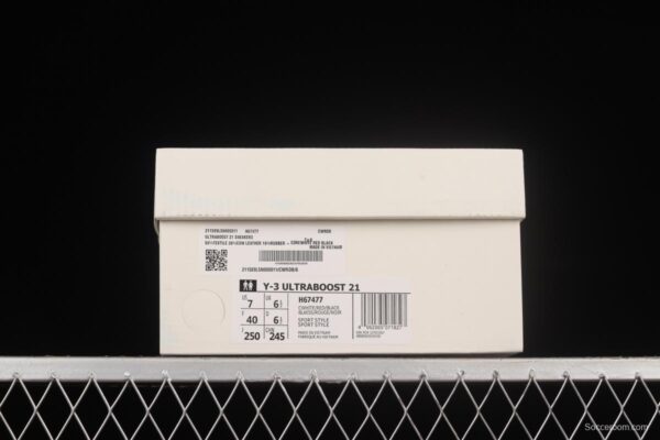 Y3 x Adidas Ultra Boost 21 Consortium H67477 Das Joint New 7.0 Thick Bottom Popcorn Running Shoes - Image 11