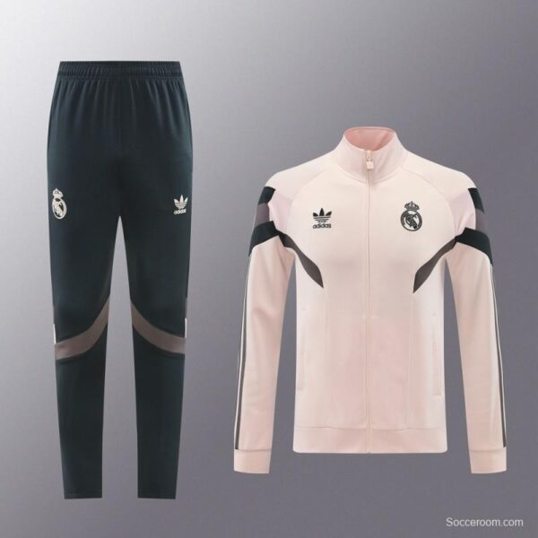 24/25 Real Madrid Light Pink Full Zipper Jacket +Long Pants - Image 12