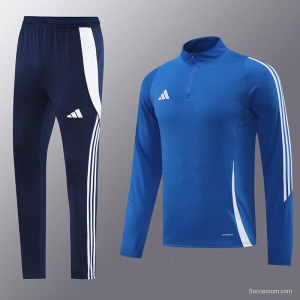 2024 Adidas Blue Half Zipper Jacket+Pants - Image 16