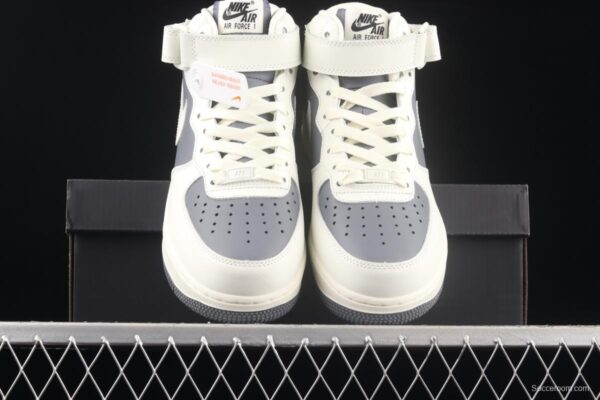 NIKE Air Force 1 Mid'07 Rice White Grey medium-top casual board shoes LZ6819-609 - Image 12