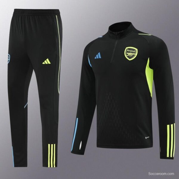 23/24 Arsenal Black Half Zipper Jacket+Pants - Image 6