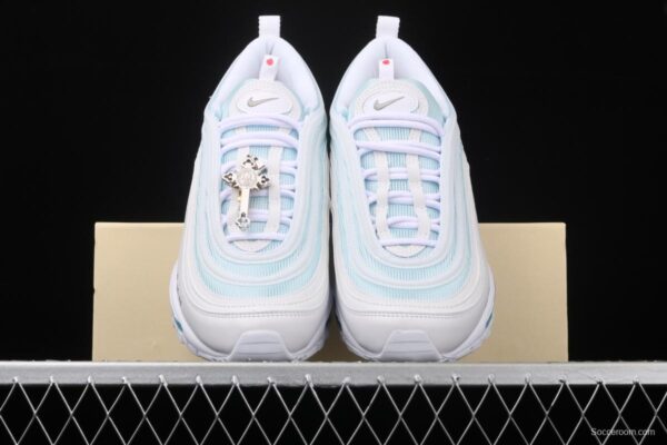 Mschf x Inri Air Max 97 Jesus Shoes holy water white ice blue gray black bullet running shoes - Image 11