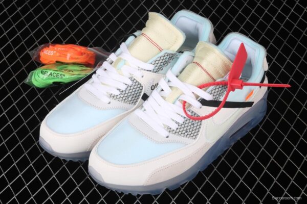 OFF-White x NIKE Air Max 90 OW joint limited edition classic air cushion running shoes AA7293-100 - Image 9
