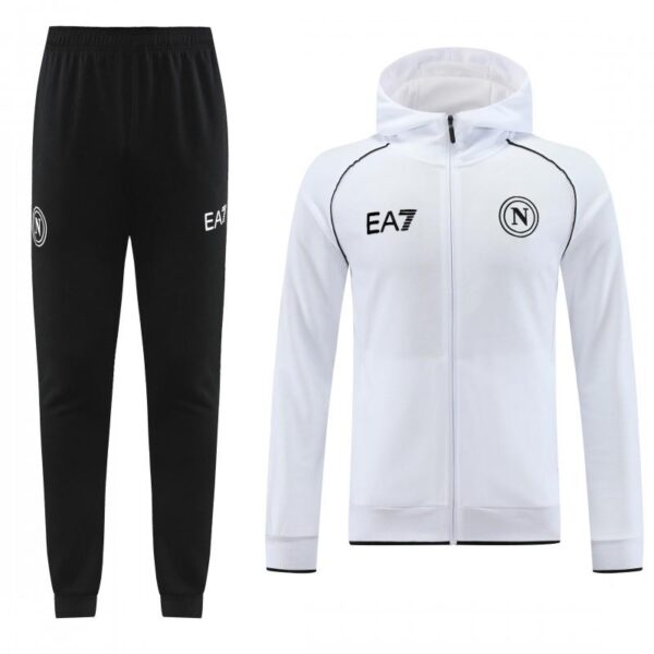 23/24 Napoli White Full Zipper Hoodie Jacket+Pants - Image 9
