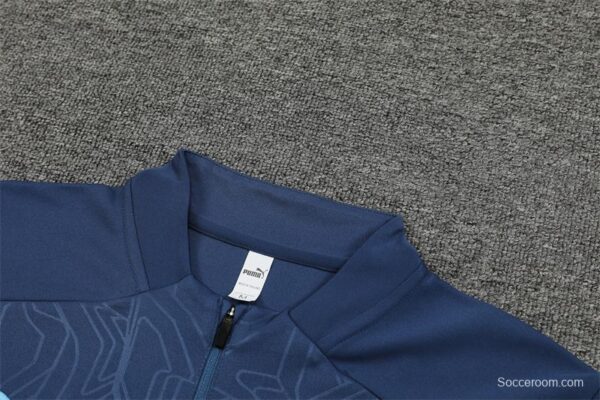 24/25 Manchester City Navy Half Zipper Jacket+Long Pants - Image 11