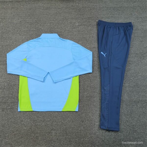 24/25 Manchester City Sky Blue Half Zipper Jacket+Long Pants - Image 9