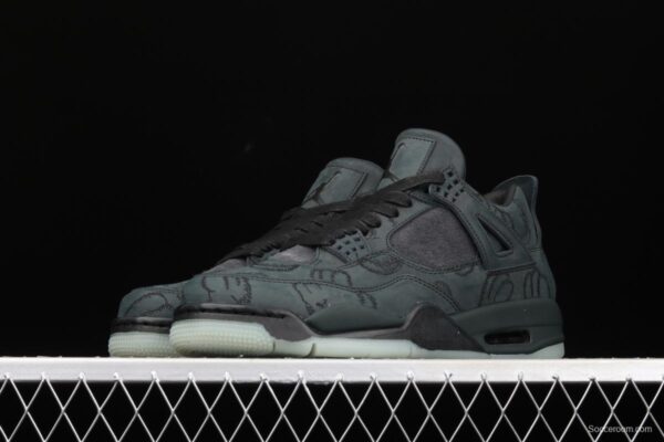 Kaws x Air Jordan 4 Black AJ4 black suede luminous limited edition 930155-001 - Image 14