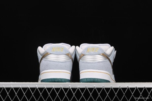 Sean Cliver x NIKE SB DUNK Low Pro QS artist's skateboard shoes DC9936-100 with lower top - Image 13