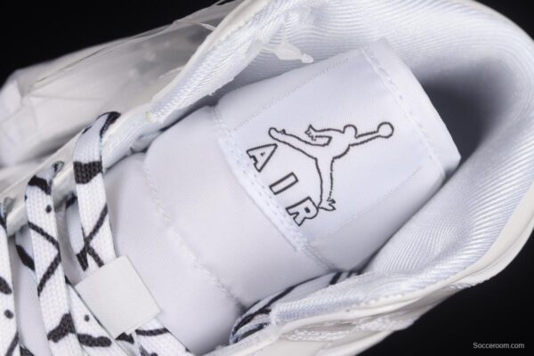 Air Jordan 1 Mid GS Schematic White Graffiti Zhongbang Basketball Shoes DQ1864-100 - Image 8