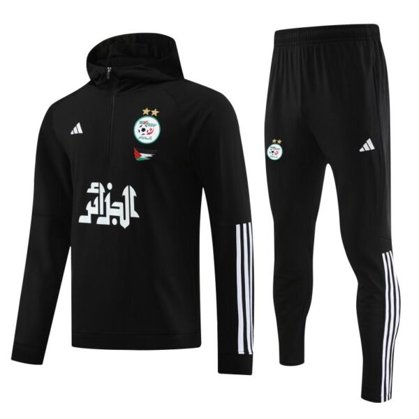 2024 Algeria Black Hoodie  Full Zipper Hoodie Jacket+Pants - Image 9