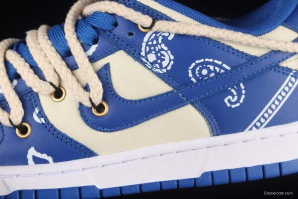 NIKE DUNK Low Retro beige lightning blue retro cashew flower deconstruction shoelace SB buckle shredded backboard fashion leisure board shoes DD1391-001 - Image 7
