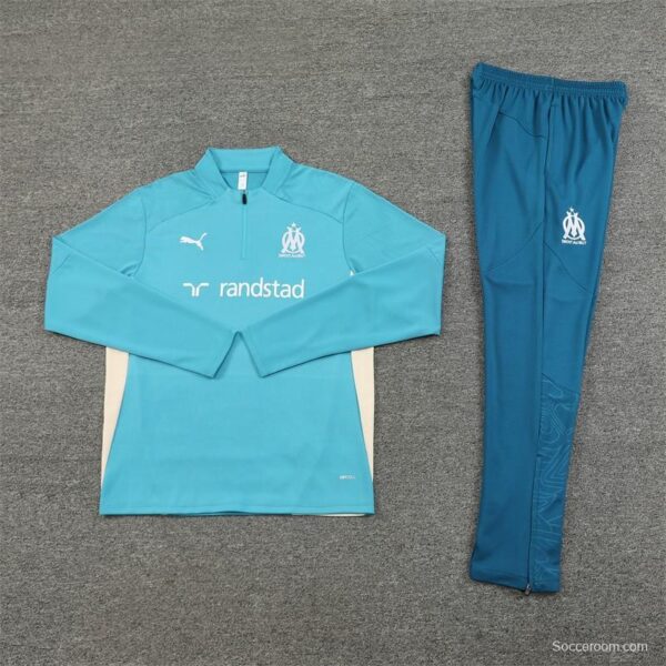 24/25 Olympique Marseille Lake Green Half Zipper Jacket+Long Pants - Image 14